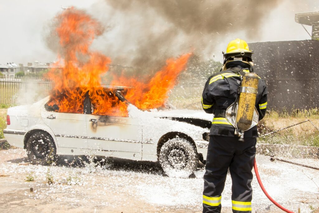 What to do when the car catches fire
